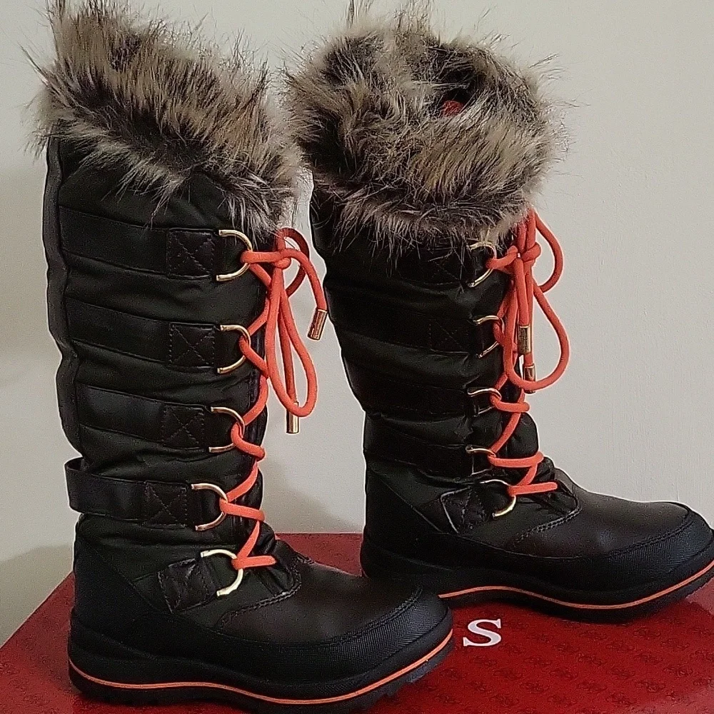 Guess Tall Winter Tie Up Boots - Picture 2 of 12